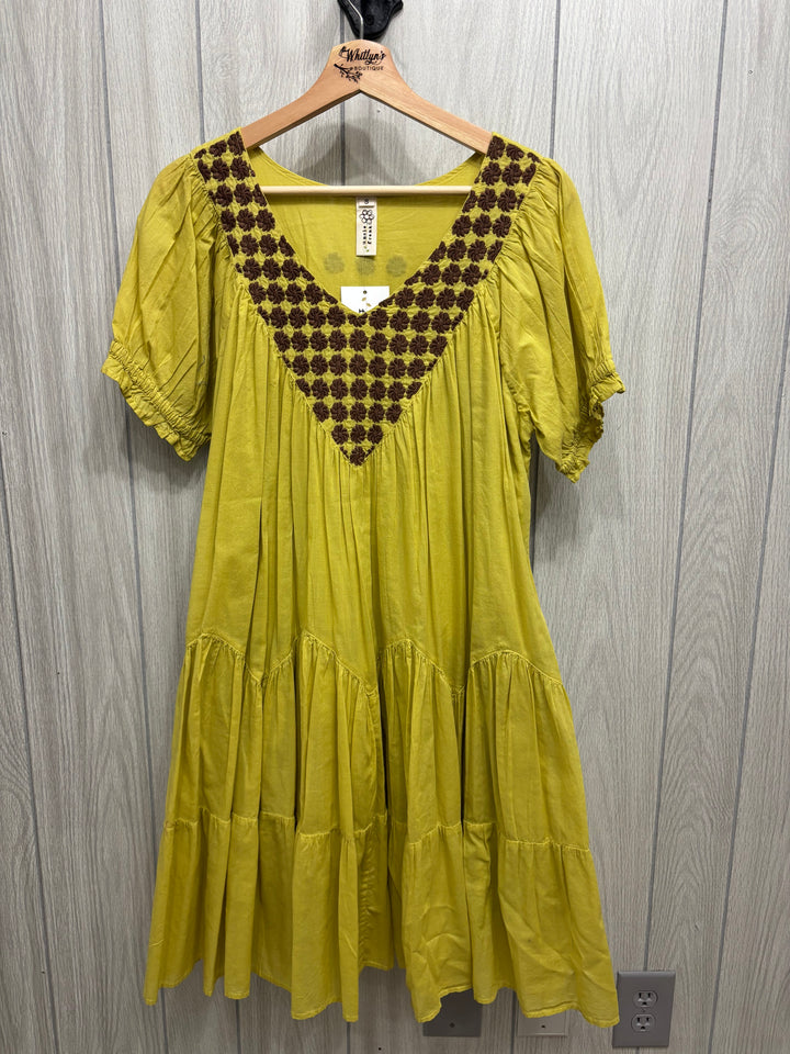 Moss Meadow Embroidered Dress