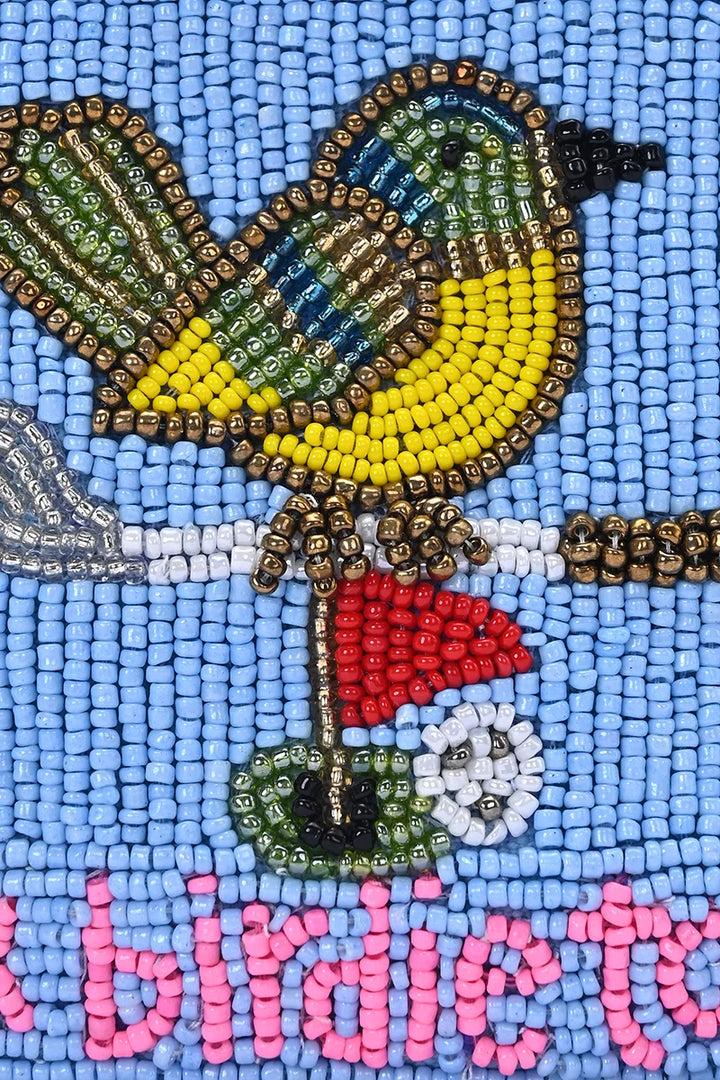 Talk Birdie to Me Beaded Coin Pouch