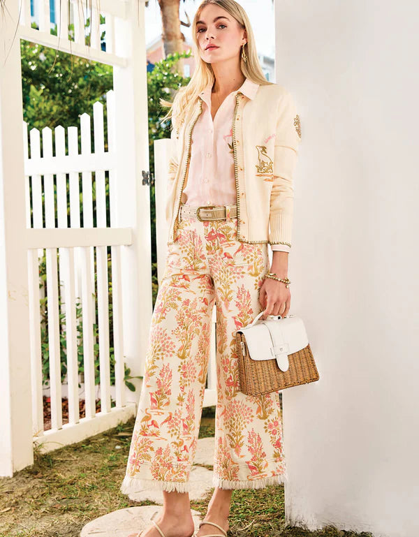 Pritchard Wide Leg Fringe Pull-On Jean – Castillo Toile Cream