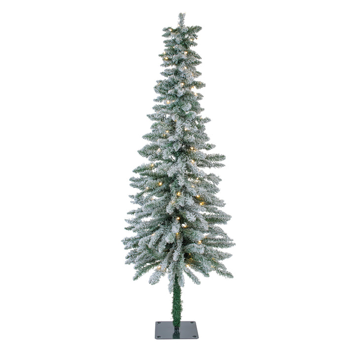 Snowfall Pre-Lit Flocked Alpine Christmas Tree