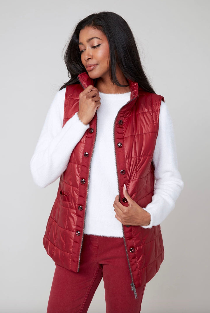 Cranberry Quilted Puffer Vest