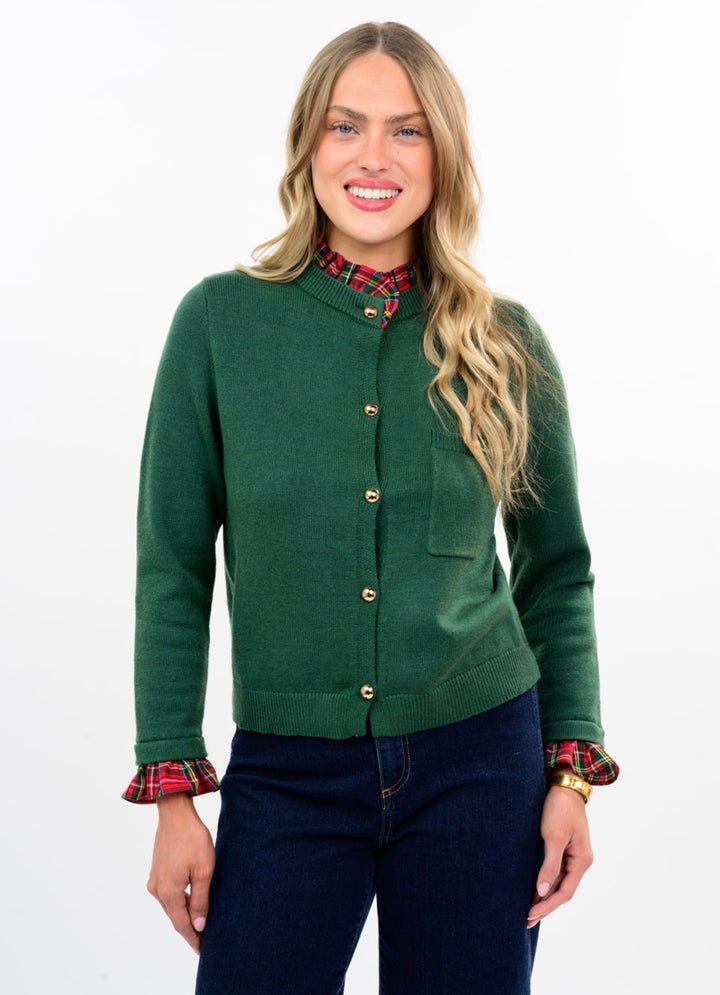 The Everly Plaid Detail Cardigan