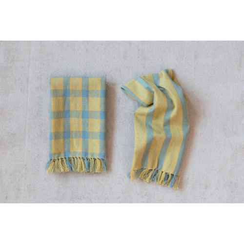 Set of Two Blue & Yellow Kitchen Towels