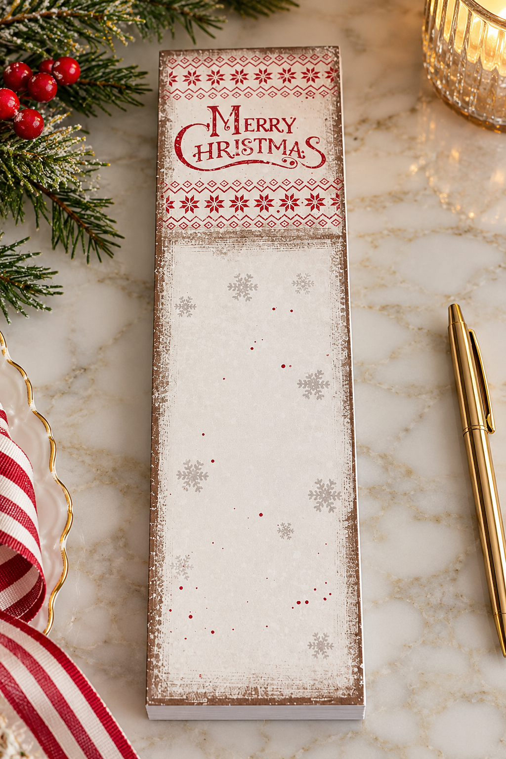 Vintage Merry Christmas Notepad