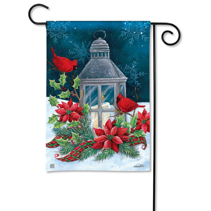 Cardinal Christmas Lantern Garden Flag