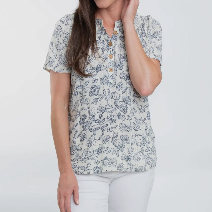 Joelle Blue Floral Top