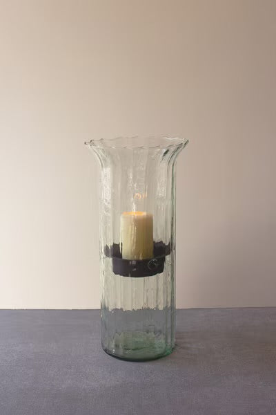 Ribbed Glass Cylinder Votive