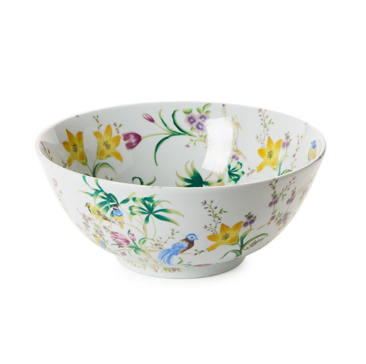 Hand-Painted Botanical Bird Bowl