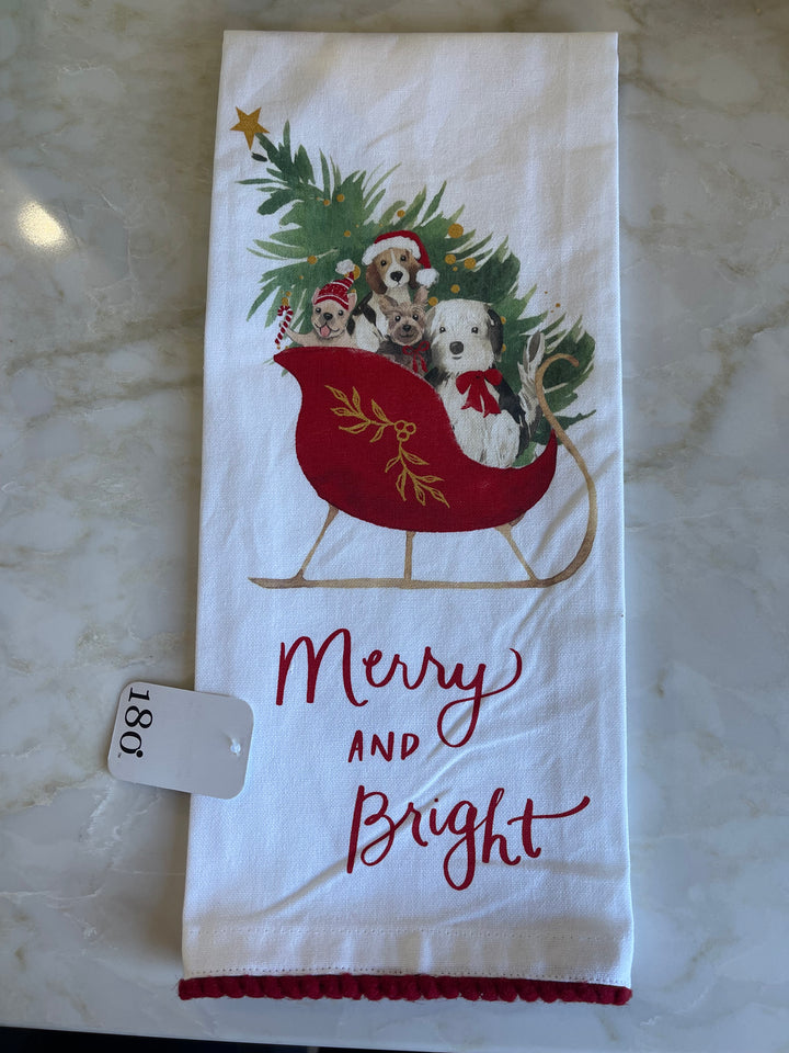 Santa Paws Tea Towel