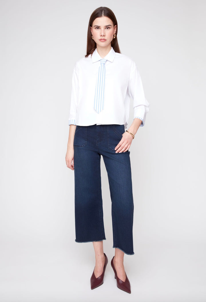 The Oxford Tie Blouse – White