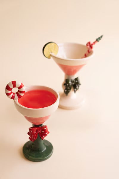 Cheers to Christmas Ceramic Martini Glass