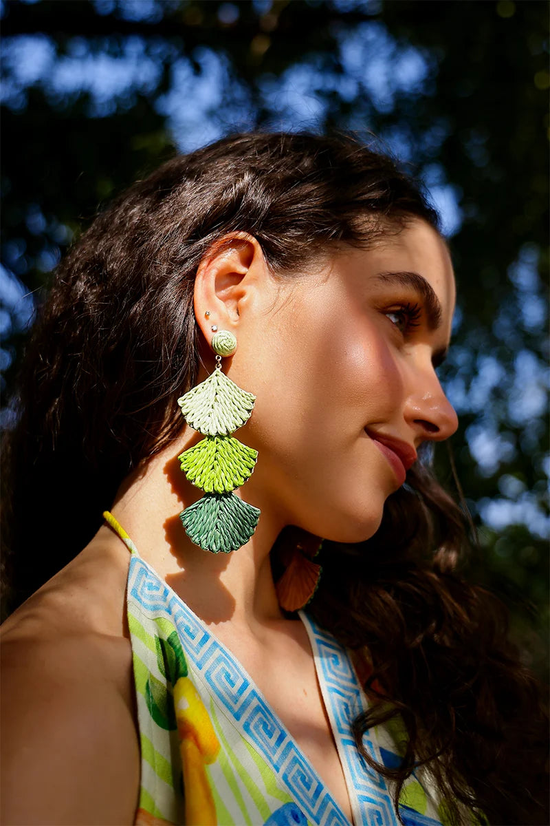 Shellscape Raffia Statement Earrings