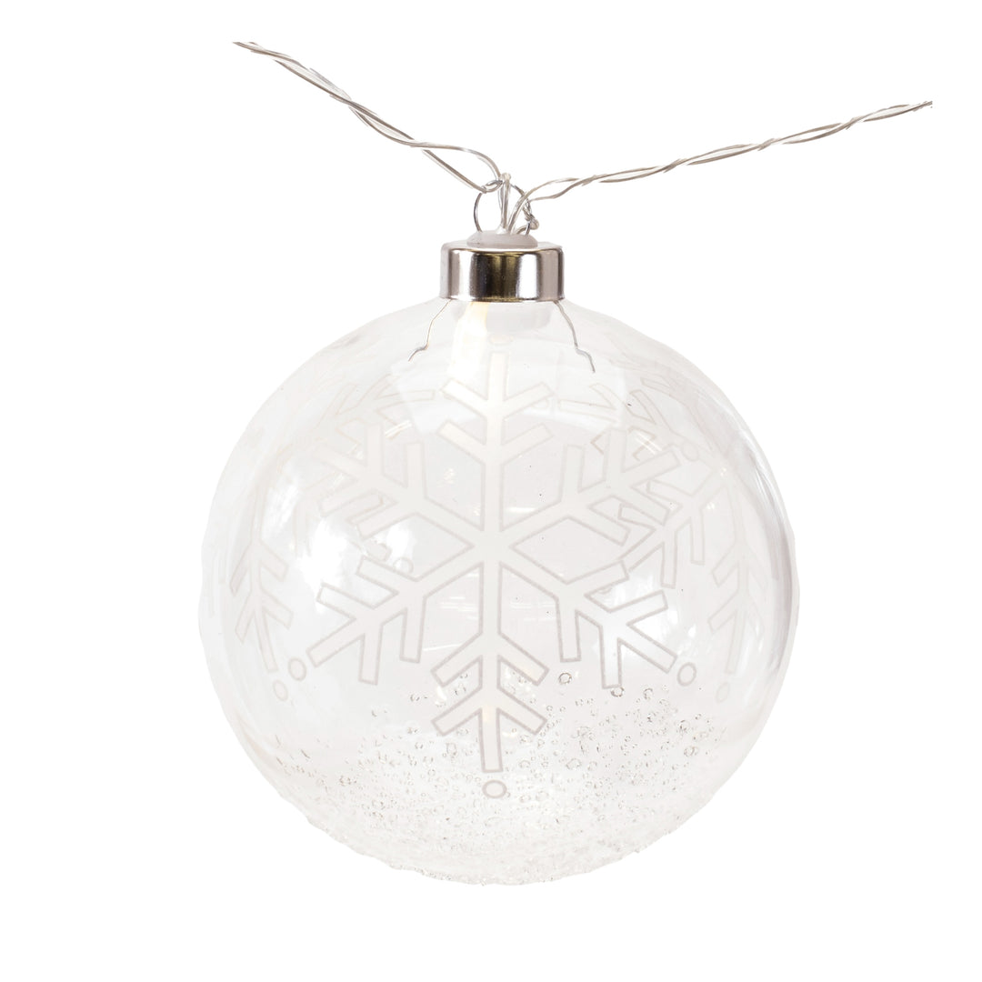 Glass Snowflake Globe String Lights