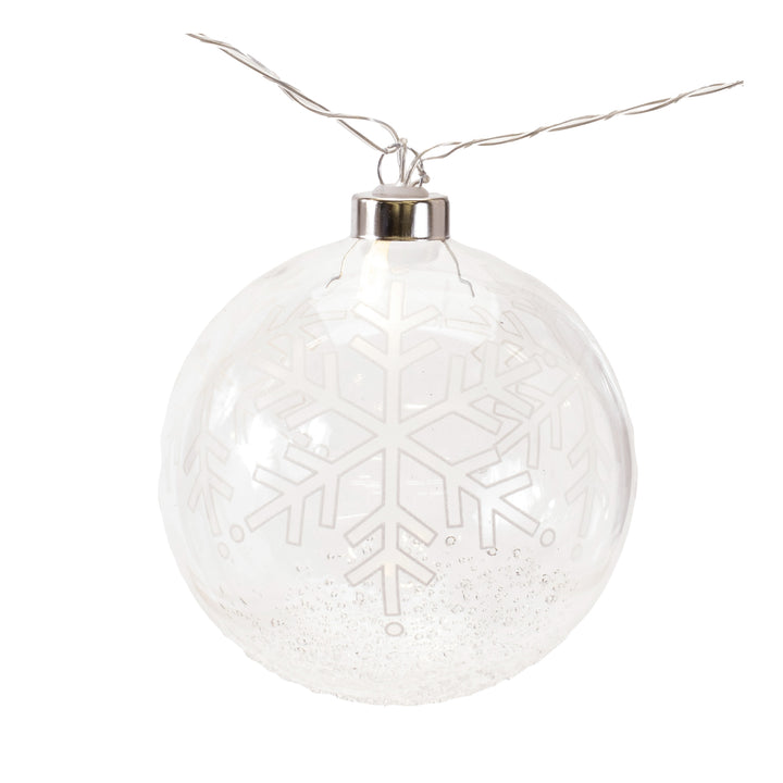 Glass Snowflake Globe String Lights