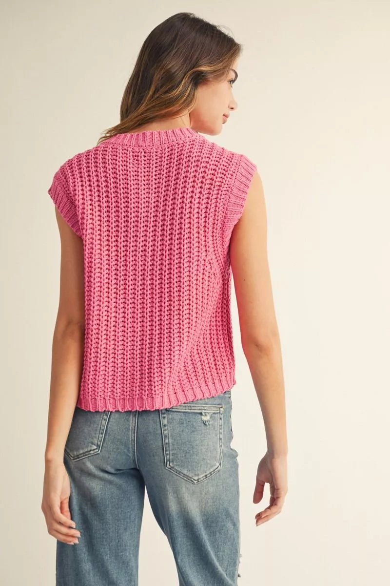The Rosewood Button Knit Vest