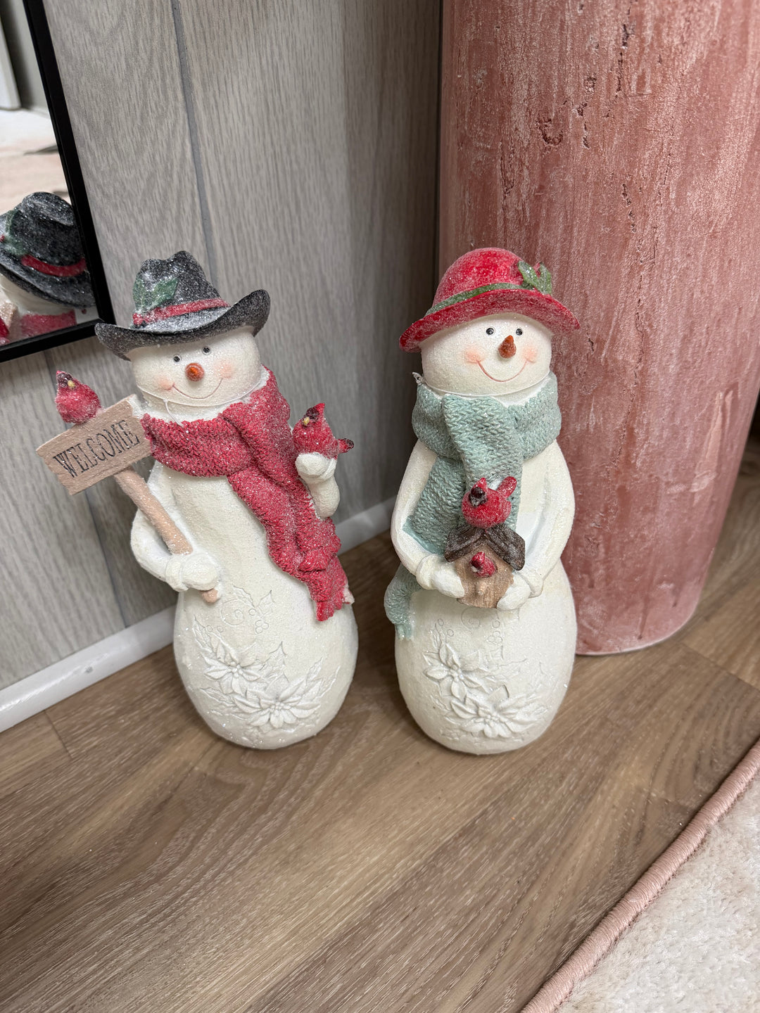 Glittered Snowmen with Hats