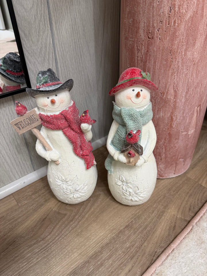 Glittered Snowmen with Hats