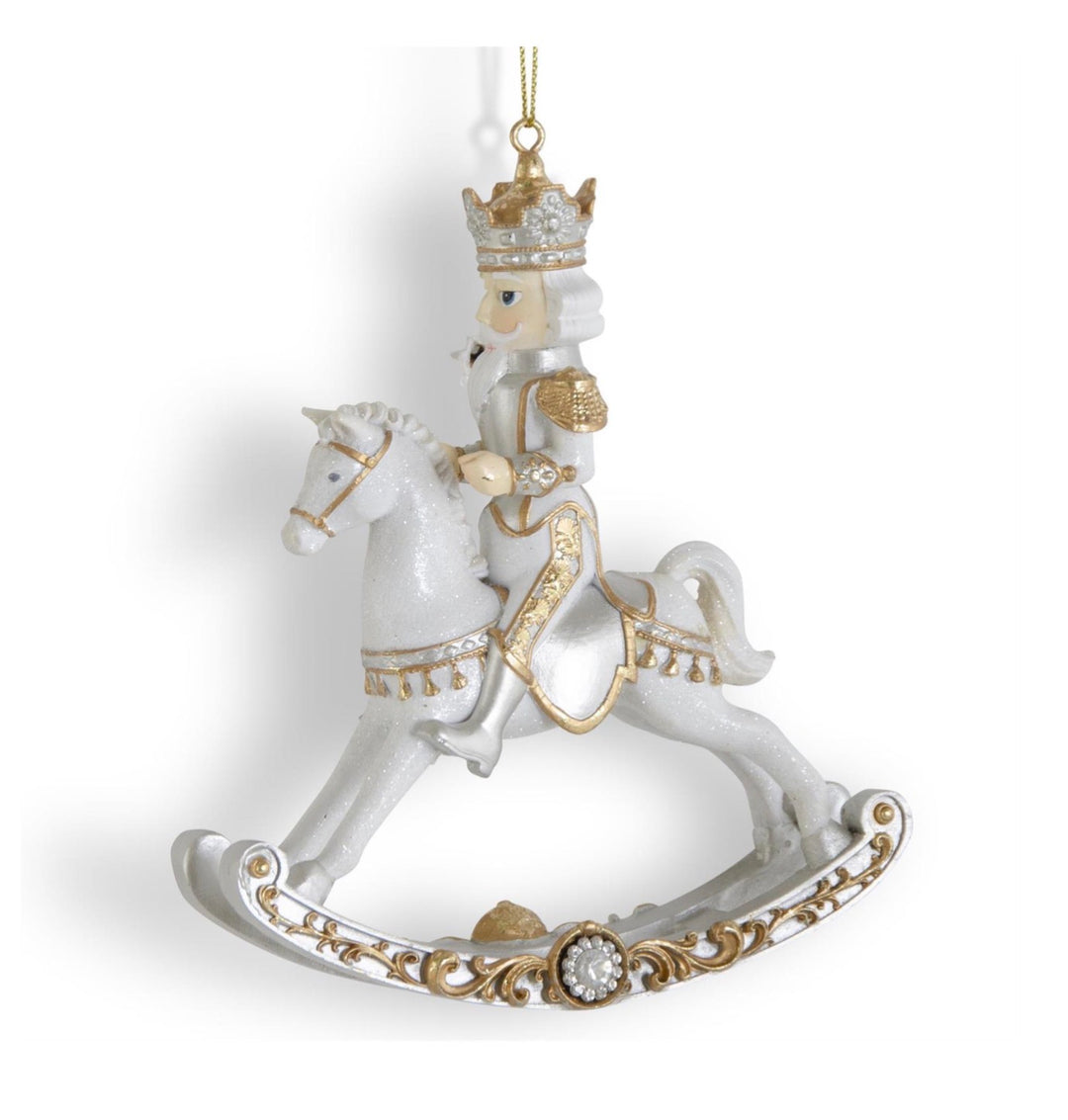 Regal Winter Nutcracker Rocking Horse Ornament – 6.25"