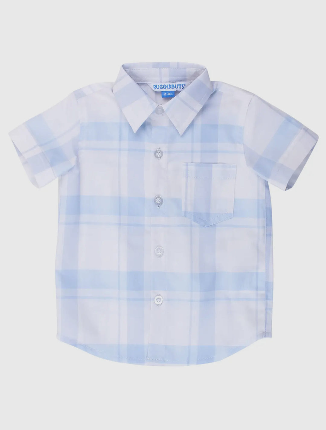 Light Blue Windowpane Button Up - Toddler