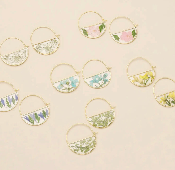Pressed Petal Hoop Earrings - FINAL SALE