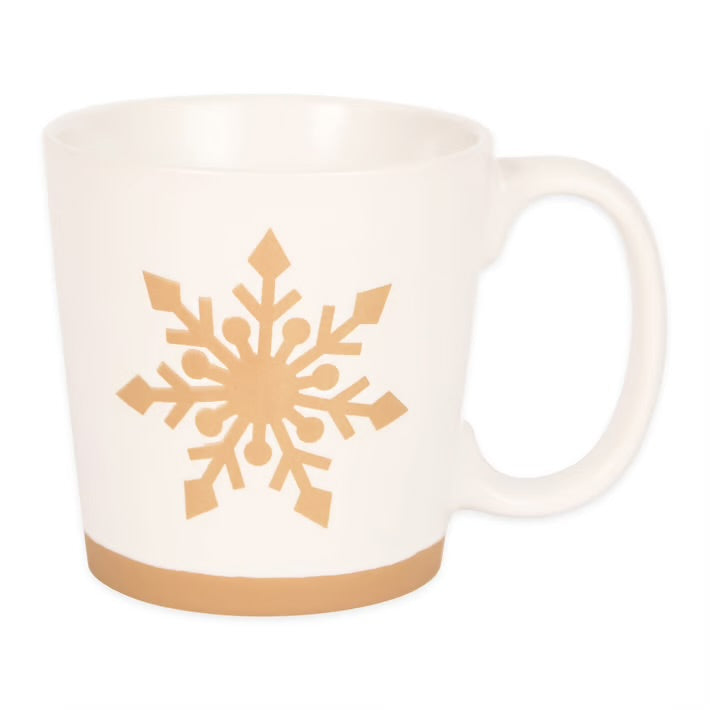 Golden Snowflake Christmas Mug