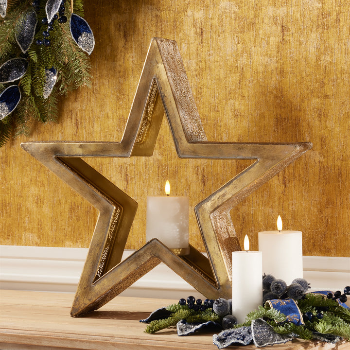 Golden Glow Star Candle Holder