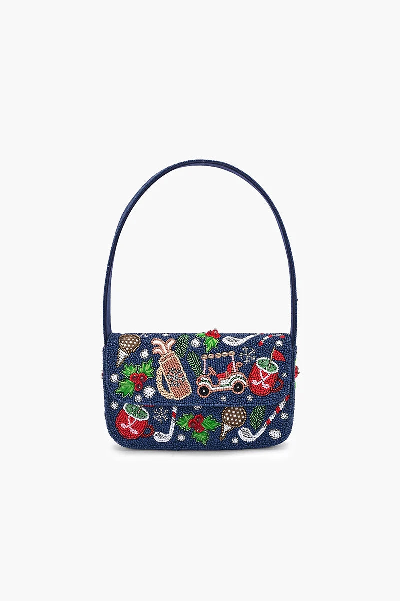 Holiday at the Clubhouse Beaded Shoulder Bag