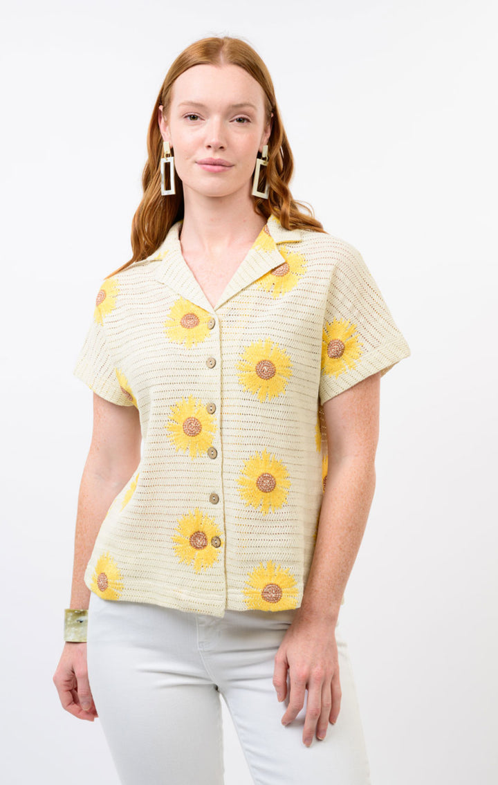 Knit Sunflower Shacket