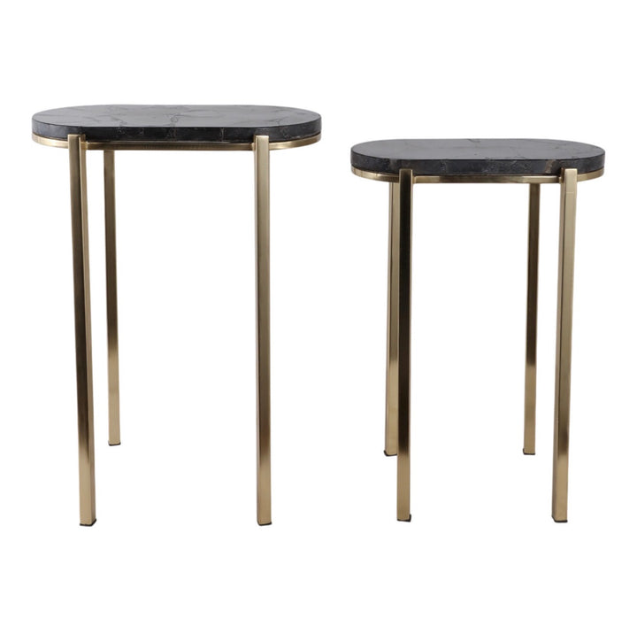 Black Marble & Brass Accent Table