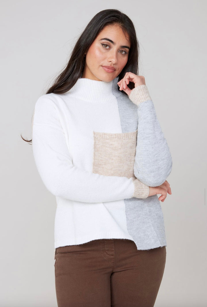 Aspen Colorblock Turtleneck Sweater