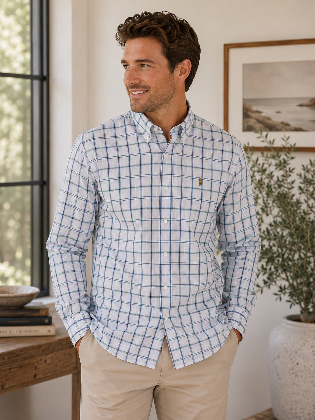 Harbor Plaid Performance Button Down