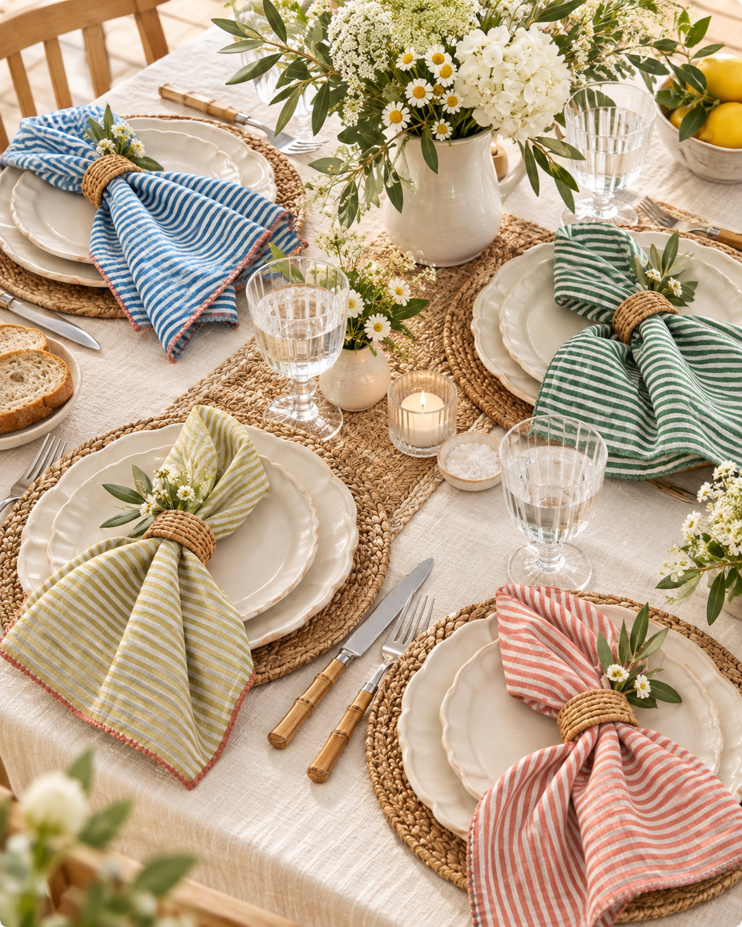 Lake Stripe Cotton Napkin