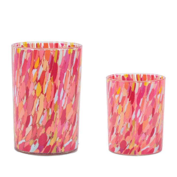Confetti Sunset Glass Hurricanes