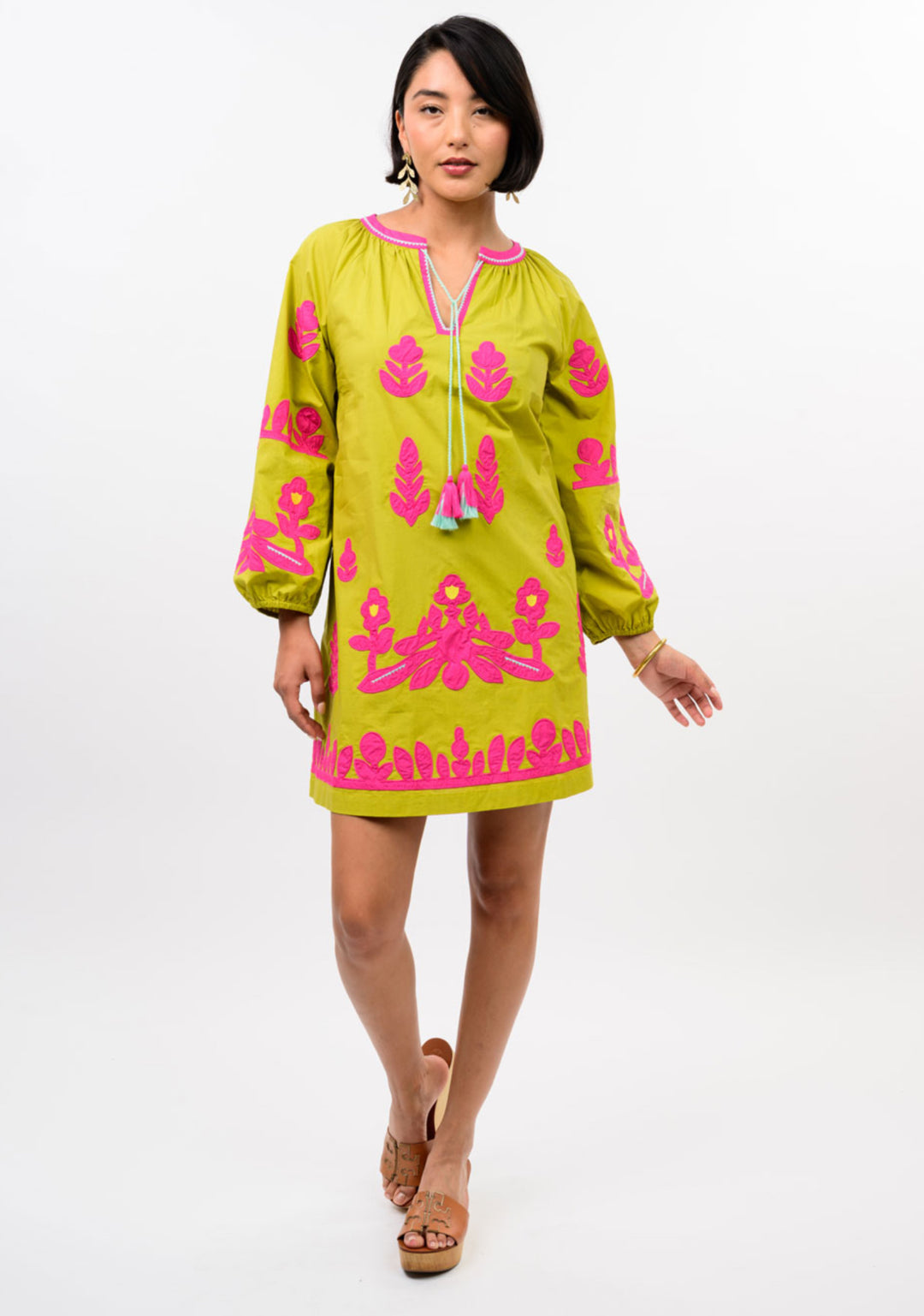 Lime in the Tropics Embroidered Dress
