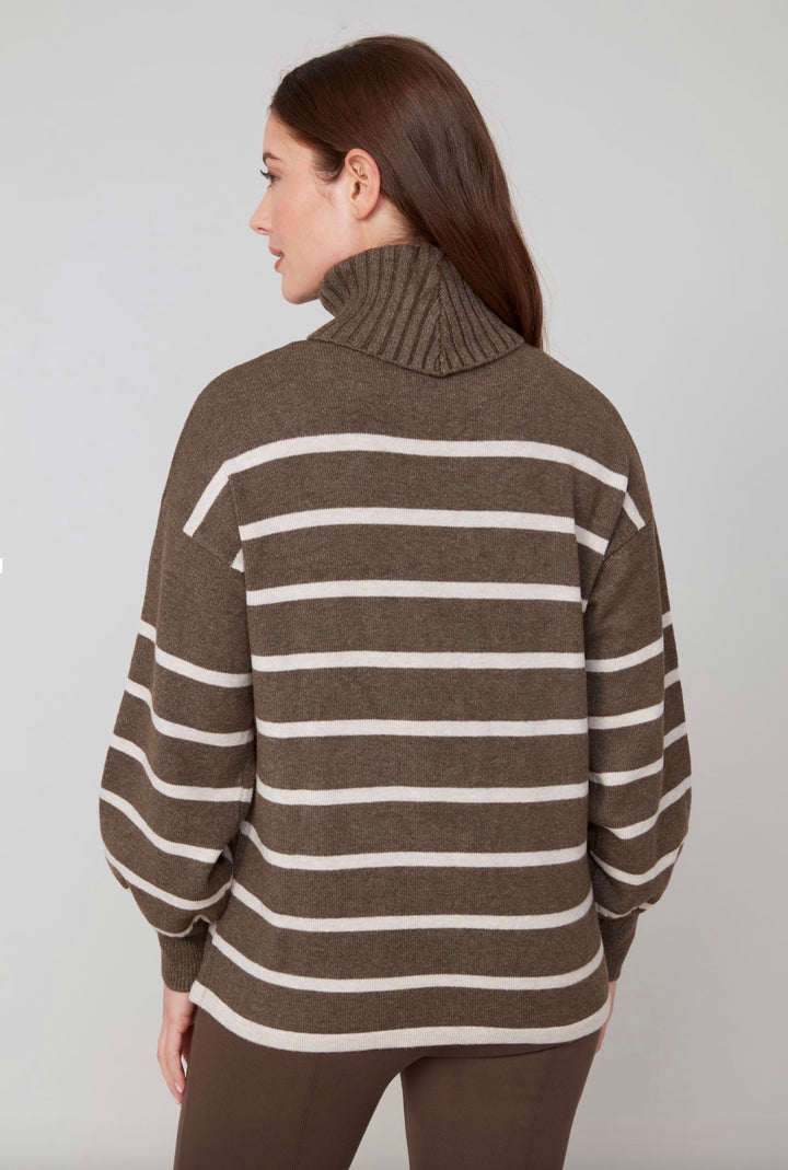 Autumn Stripe Turtleneck Sweater
