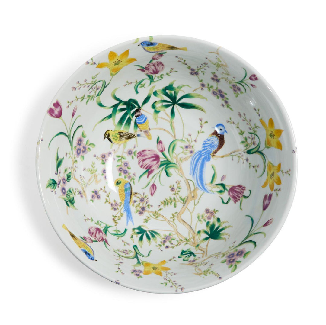 Hand-Painted Botanical Bird Bowl