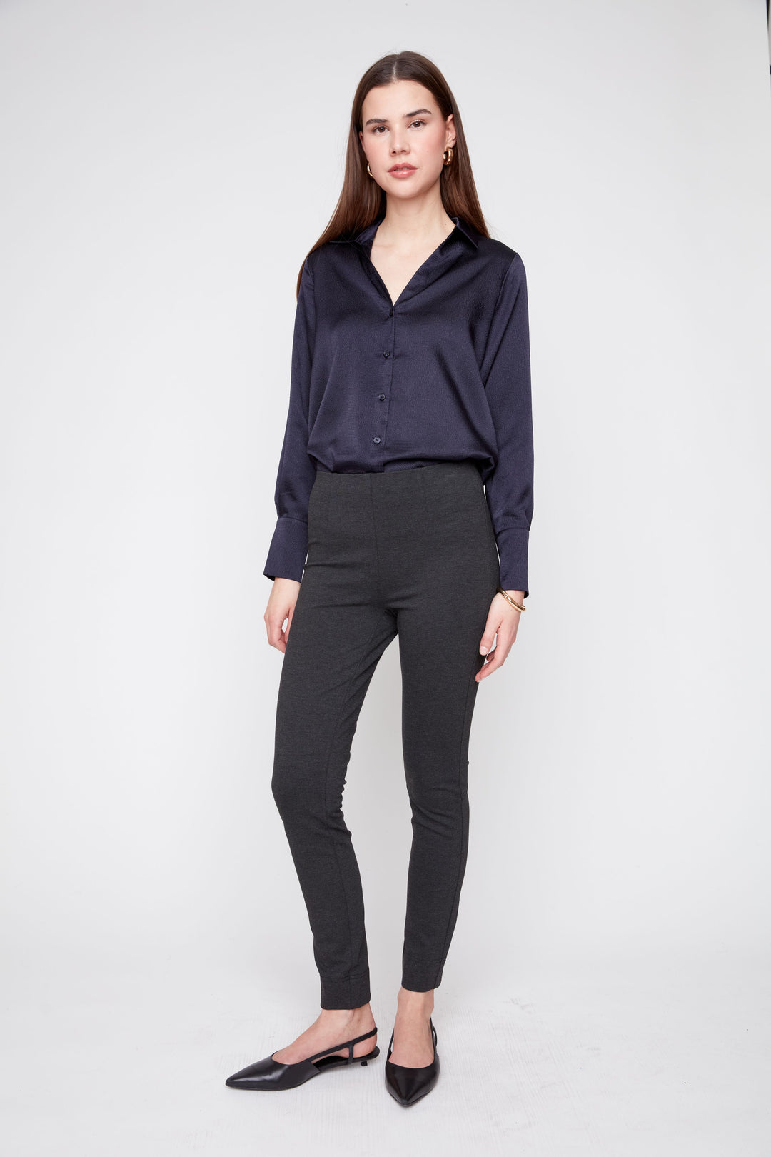 After Hours Satin Button-Down