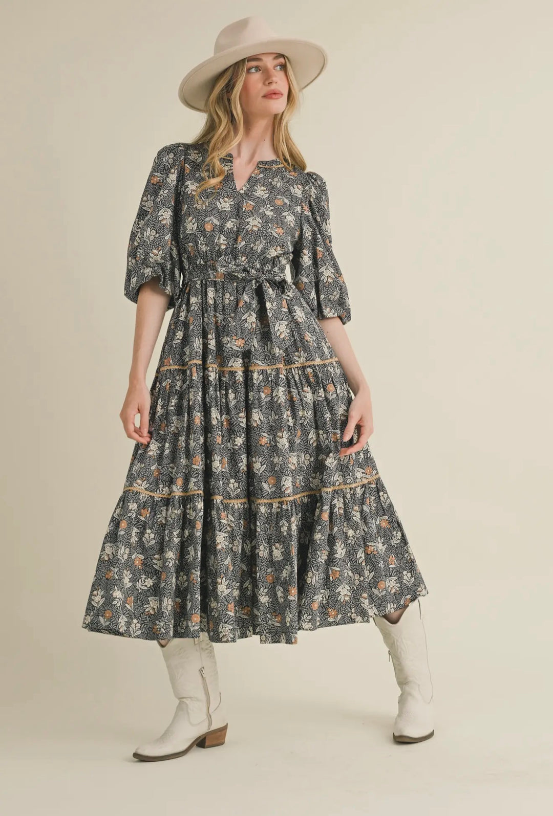 Black Wildflower Range Maxi Dress