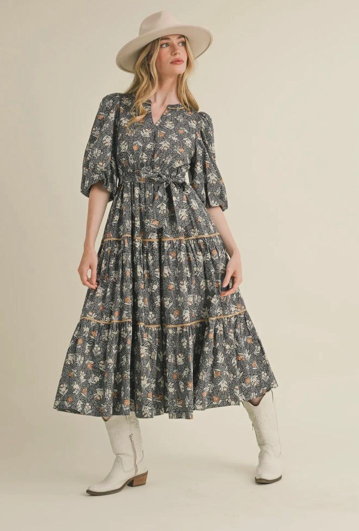 Black Wildflower Range Maxi Dress