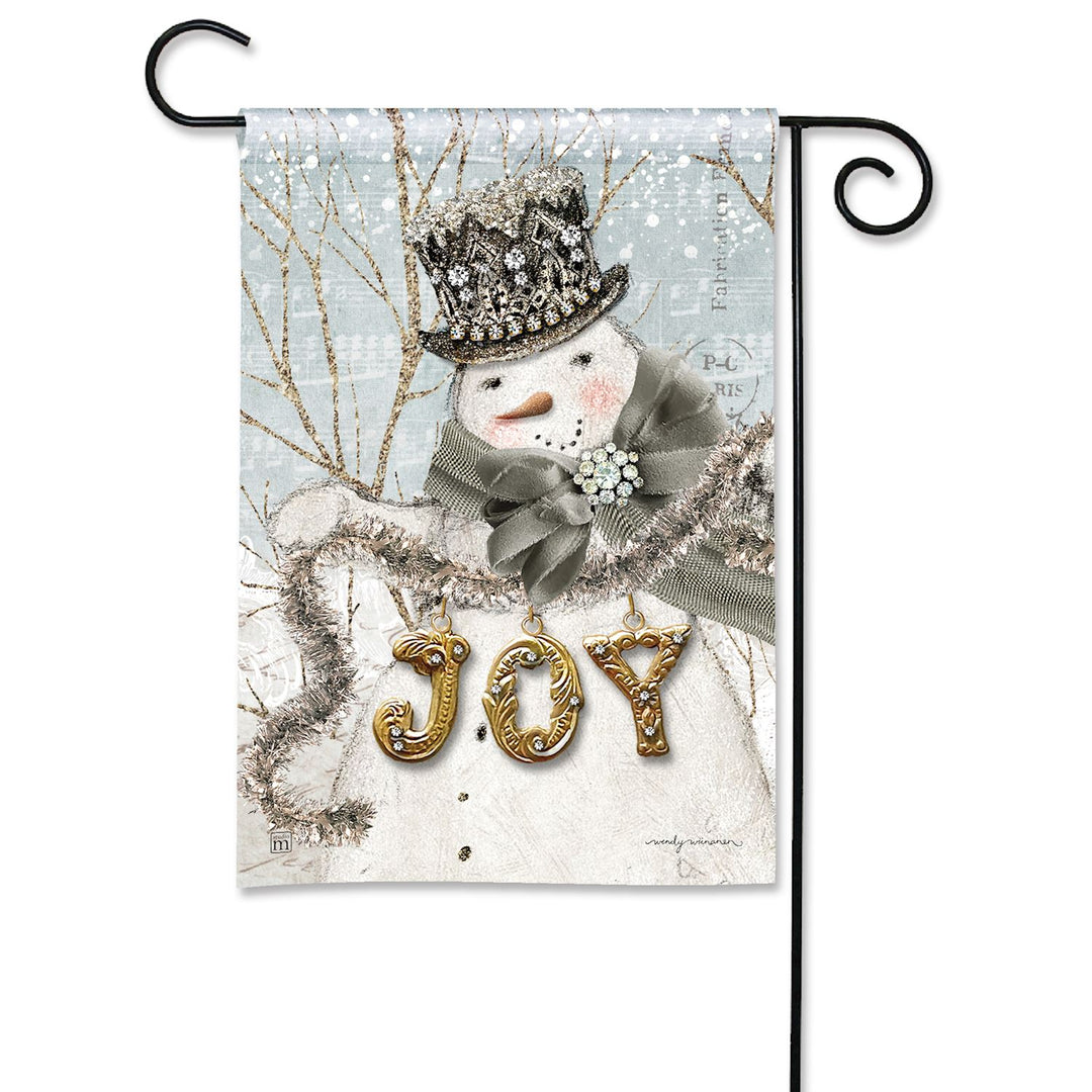 Gilded Joy Snowman Garden Flag
