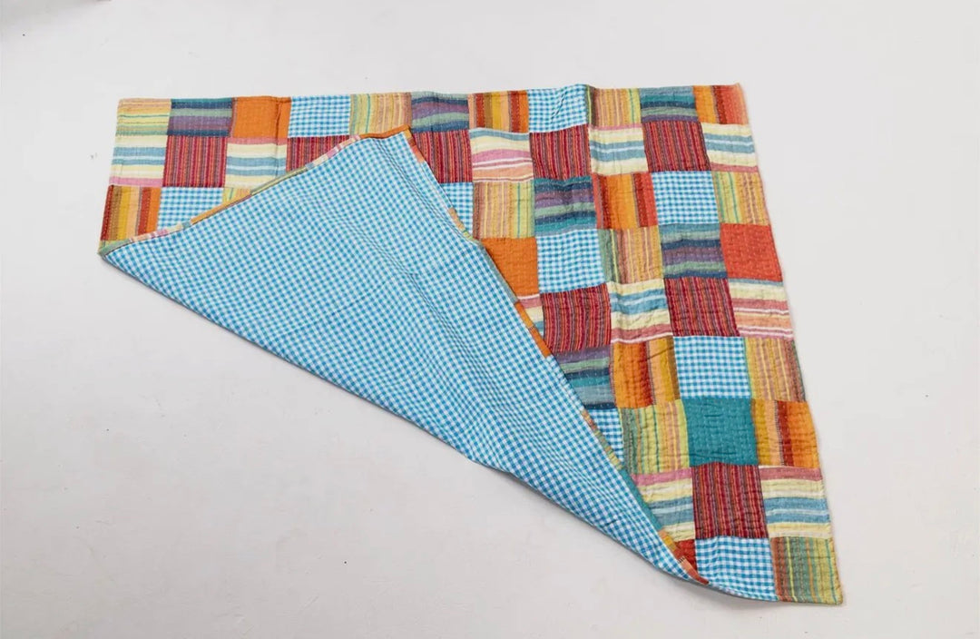 Sunwashed Madras Kantha Throw