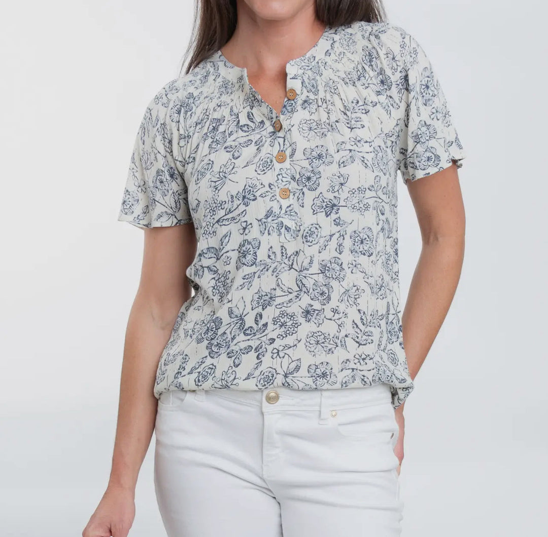 Joelle Blue Floral Top