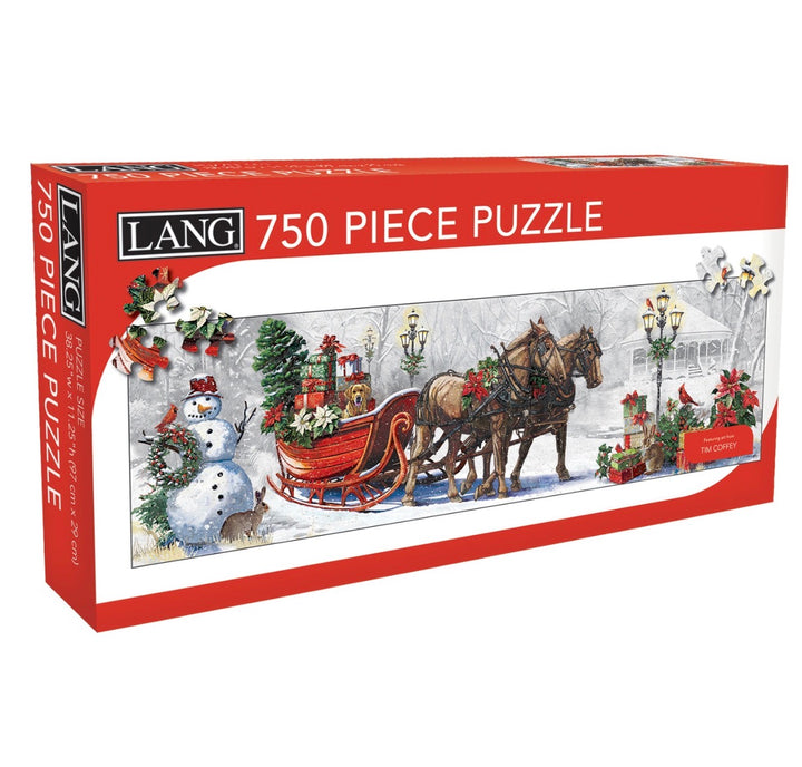 Christmas Sleigh Ride 750-Piece Panoramic Puzzle by LANG
