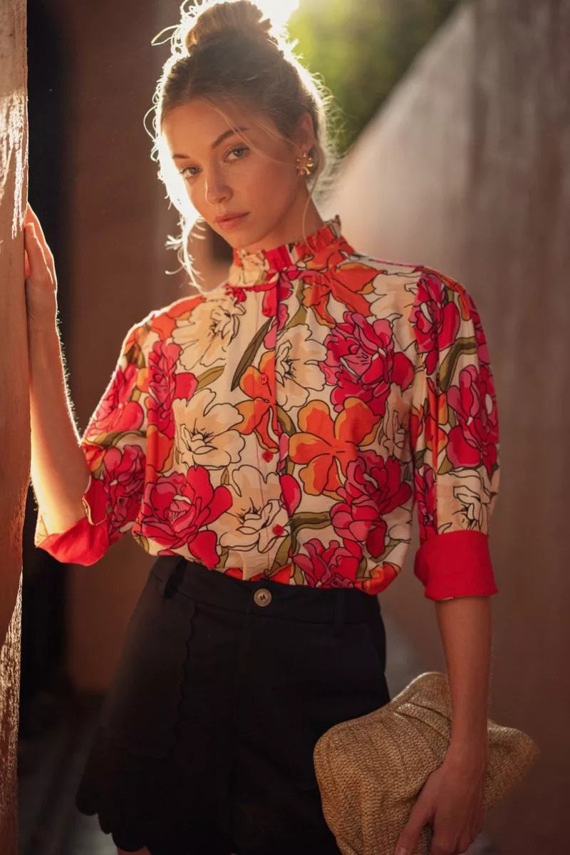 Jardin Rosé Floral Blouse