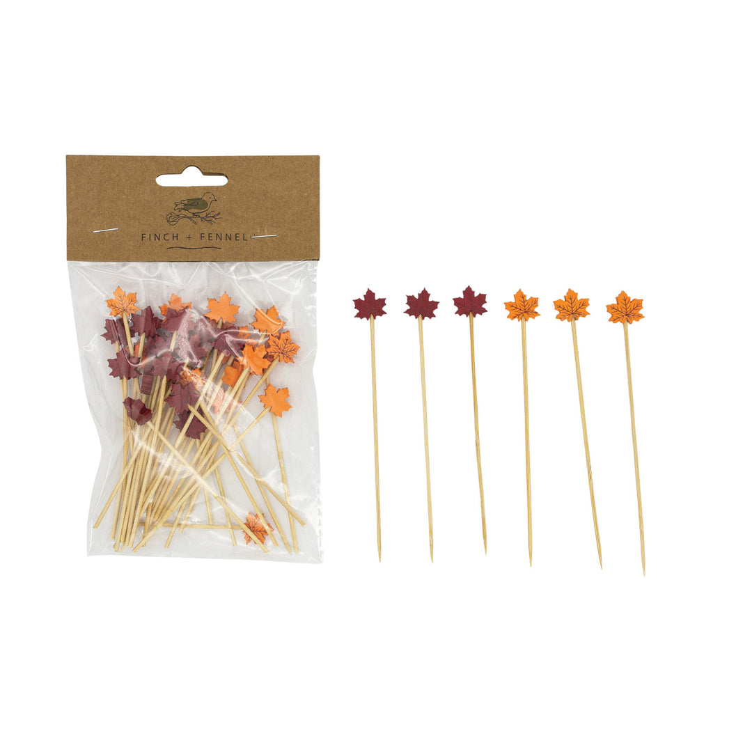 Autumn Leaves Party Picks – Set of 50