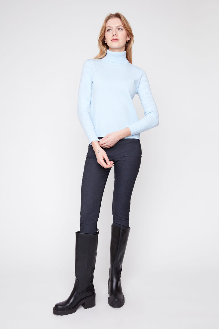 The Celeste Turtleneck Sweater – Powder Blue