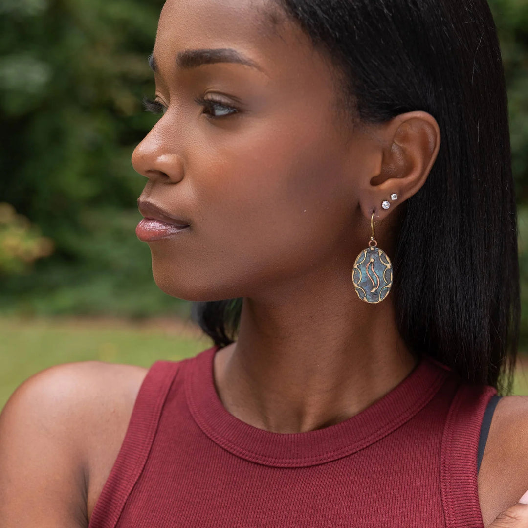 Brass Patina Earrings