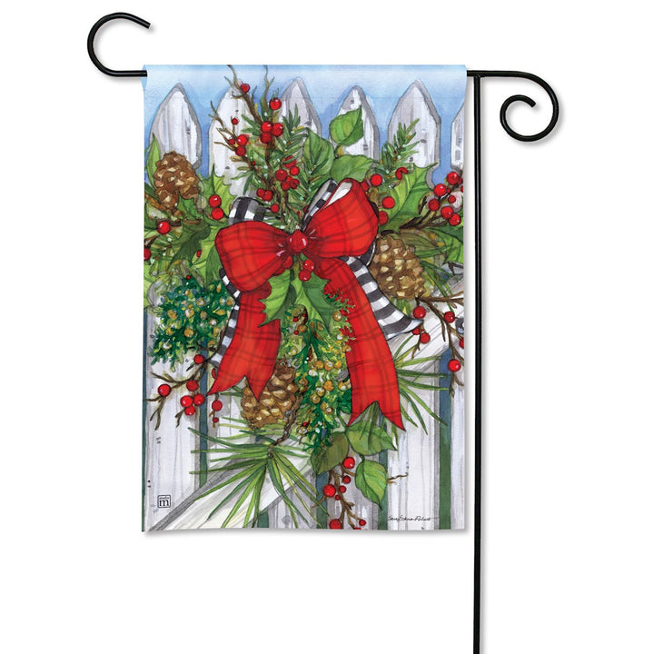 Christmas on the Picket Fence Garden Flag