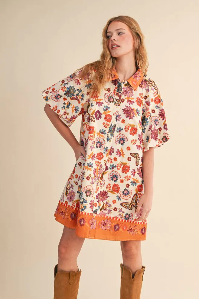 Painted Harvest Floral Dress