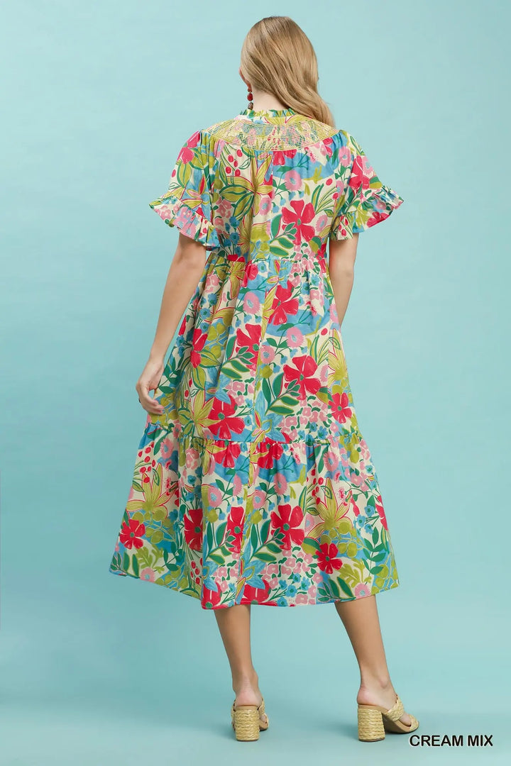 Botanical Breeze Midi Dress
